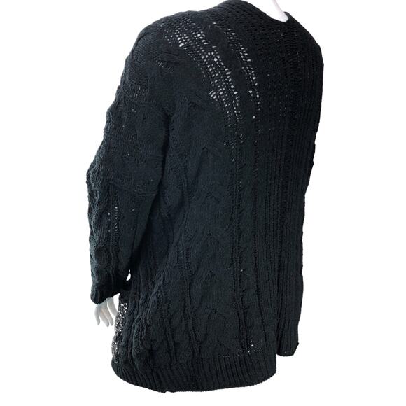 Loyd/Ford Womens Size M Sweater Chunky Knit Black Pure Rayon Sequins Pockets - Picture 6 of 16